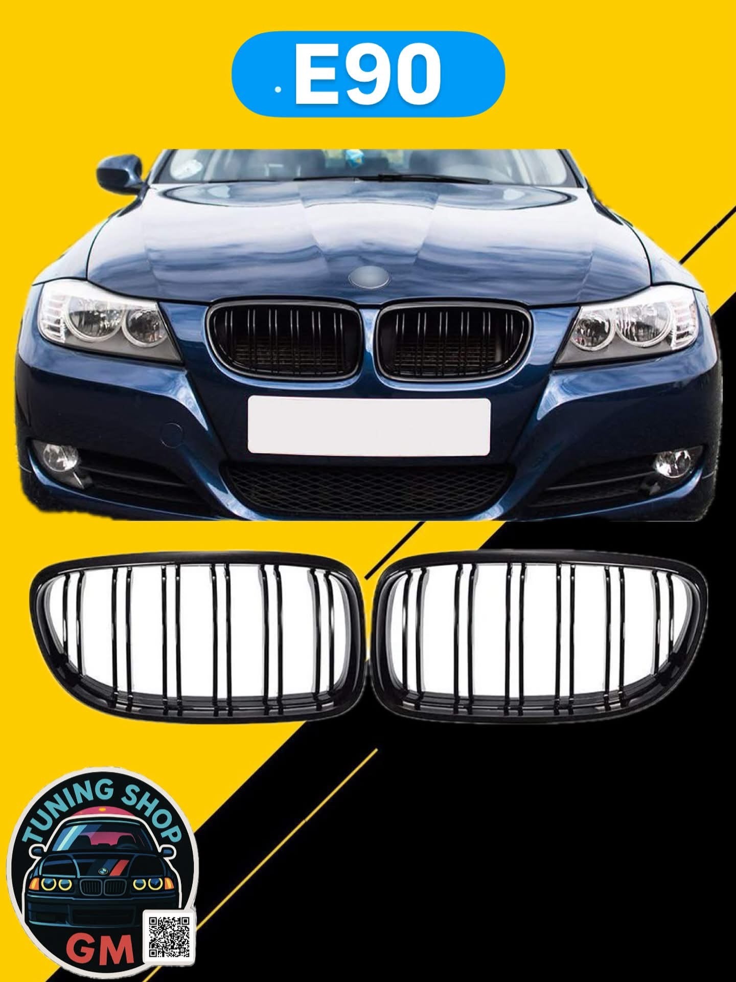 BMW E90 Црни Бубрези Facelift (Kidney Grilles) - Gloss Black