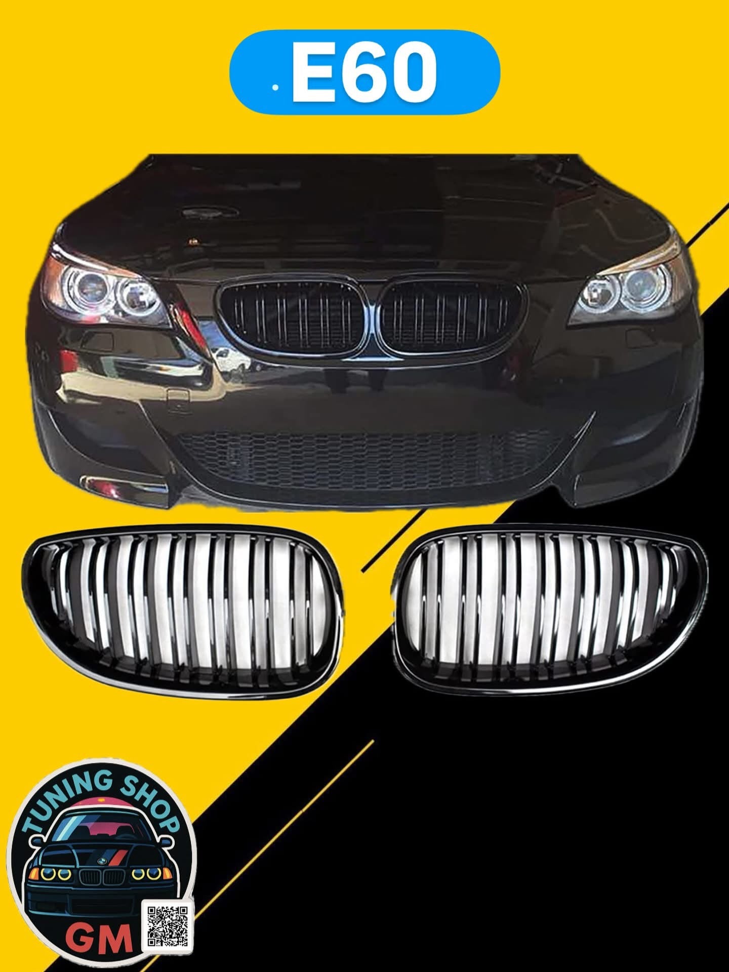 BMW E60 Црни Бубрези (Kidney Grilles) - Gloss Black