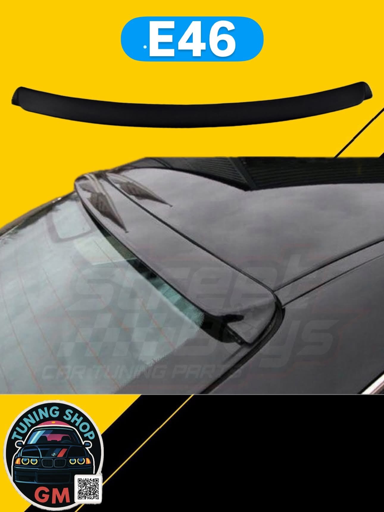 BMW E46 Заден Спојлер (Roof Spoiler) - Пластика за Фарбање