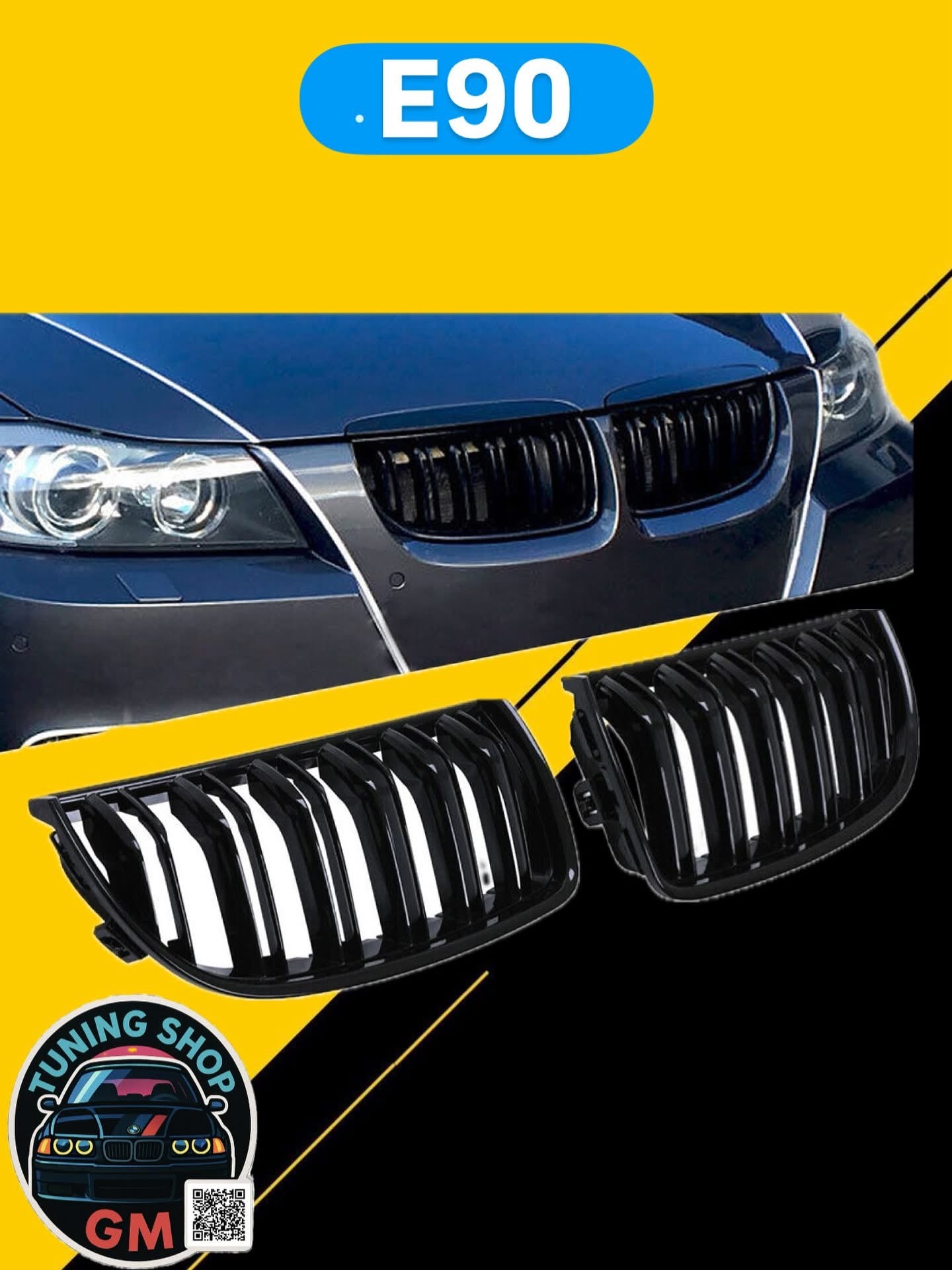 BMW E90 Црни Бубрези Pre-Facelift (Kidney Grilles) - Gloss Black